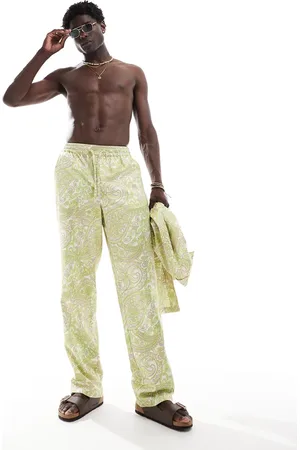 ASOS Satin paisley printed wide leg pants with elasticated waist - part of a set