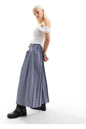 COLLUSION Maxi kilt skirt in skater plaid