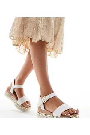Yours Natural chunky sandals in contrast strap