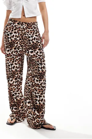 VERO MODA Wide leg pants in leopard print