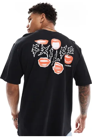 Only & Sons Relaxed fit T-shirt with lips back print in