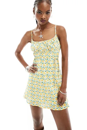 Kiss The Sky Ruched slip mini dress in floral