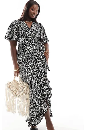 VERO MODA Wrap front maxi dress in abstract print