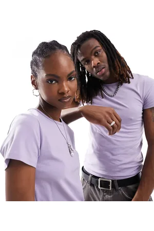 Weekday Unisex Conan close fitted T-shirt in lilac - Exclusive to ASOS