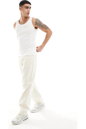 Good For Nothing Ribbed branded tank top in off