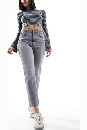 JDY High rise straight cropped jeans in light