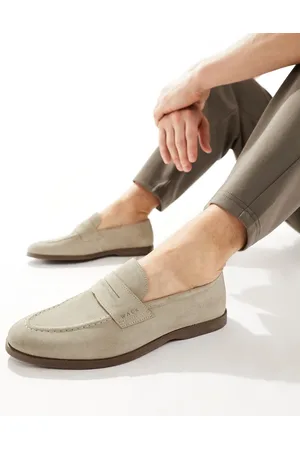 WALK LONDON Angelo Saddle Loafers In Taupe Suede
