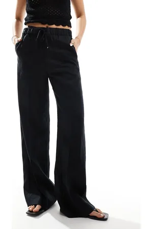 MANGO Linen drawstring pants in