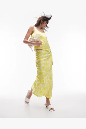 Topshop Satin bias midi skirt in zingy floral - part of a set