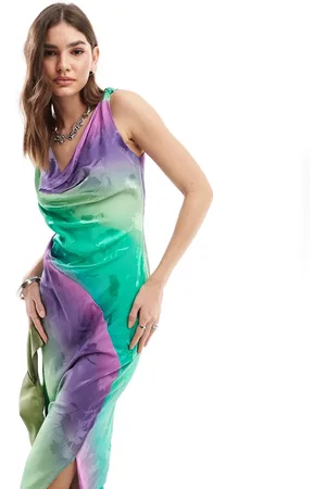 Closet Bias cut satin maxi dress in ombre