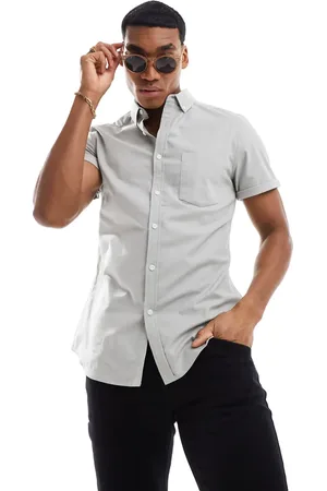 ASOS Slim fit oxford shirt in gray