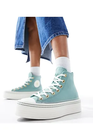 Converse Chuck Taylor All Star Modern Lift sneakers with crafted stitching in sage green