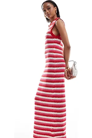 ONLY Maxi knit dress in and white stripes