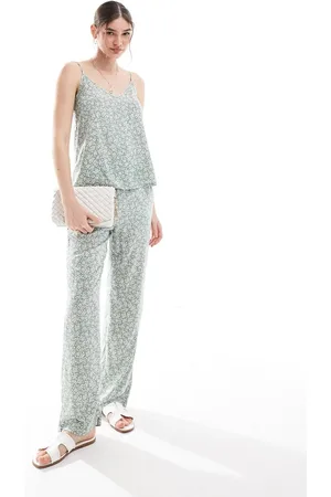 VERO MODA Wide leg pants in sage floral - part of a set