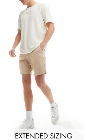 ASOS Slim stretch chino shorts in stone