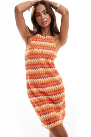 VERO MODA Crochet mini dress in zig zag print
