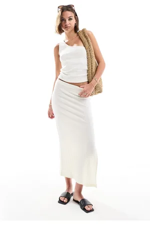 ASOS Knit rib column midi skirt in