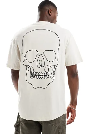 JACK & JONES Originals oversized T-shirt with skull back print in