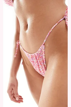 & OTHER STORIES Floral print tie waist bikini bottom in