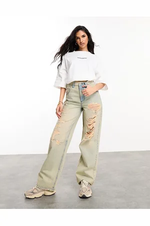 ASOS Acid washed extreme rip baggy jeans