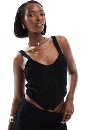 ASOS Knit crochet corset top in - part of a set