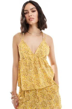 ONLY Strap detail cami in pineapple print - part of a set