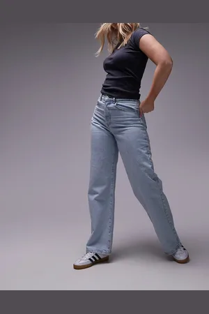 Topshop Hourglass mid rise column jeans in bleach