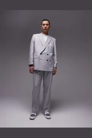 Topman Herringbone wide leg pants in