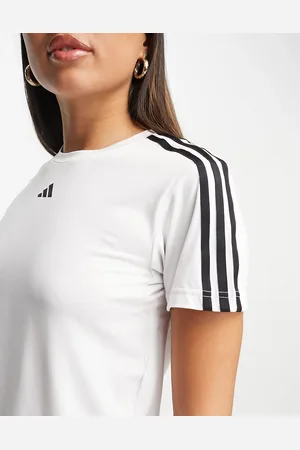 adidas Adidas Aeroready Train Essentials 3-Stripes tee in and black