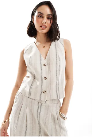 ASOS Vest with linen in deckchair stripe - part of a set
