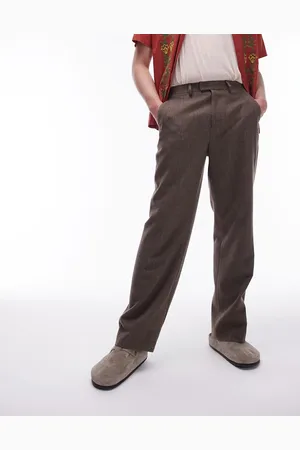Topman Herringbone wide leg pants in