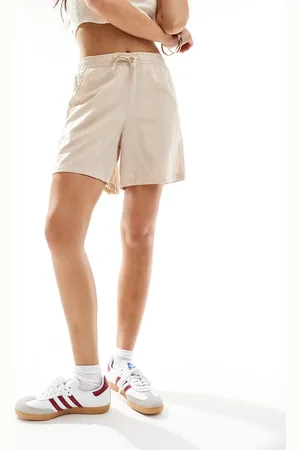 JJXX Linen blend pull-on shorts in beige