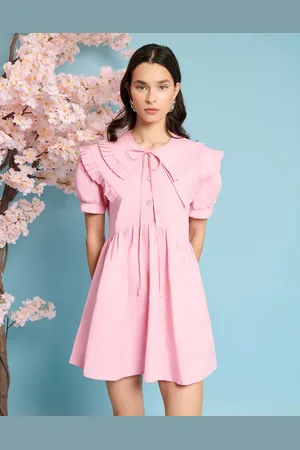 Sister Jane Pleated mini dress with collar in
