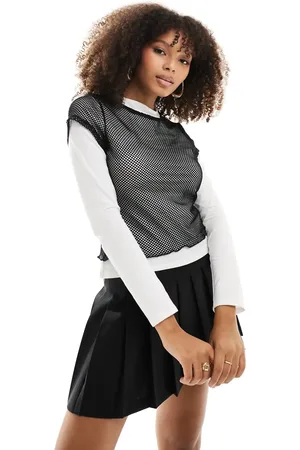 ASOS Double layer fishnet long sleeve top