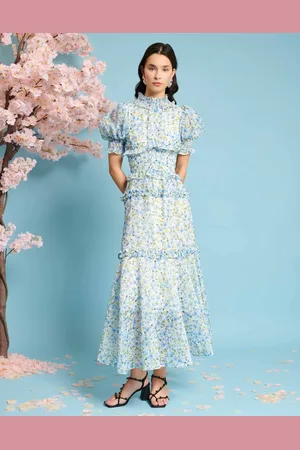 Sister Jane Shirred floral midaxi dress in