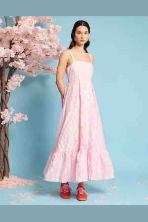 Sister Jane Contrast bow strap jacquard midaxi dress in