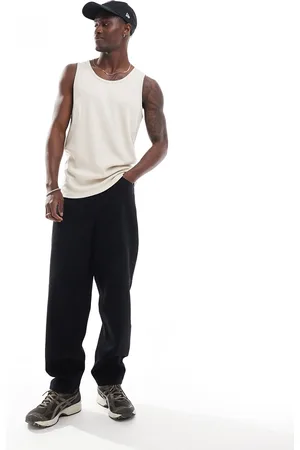 Brave Soul Ribbed classic tank in light stone