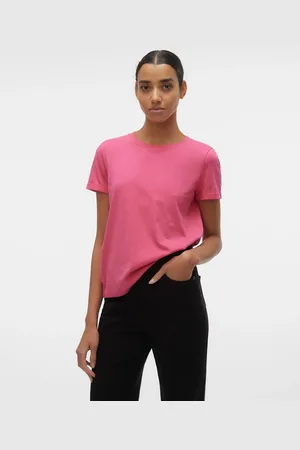 VERO MODA T-shirt with fold up in light