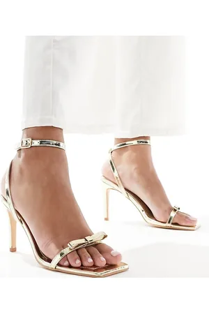 Glamorous Bow barely there heeled sandals in