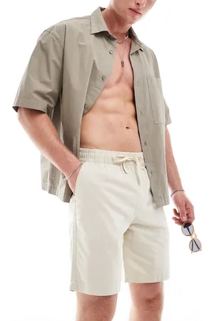 Pull&Bear Linen look shorts in sand