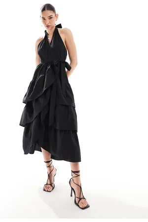 Never Fully Dressed Halterneck cotton midaxi dress in