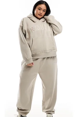 Kaiia Plus logo oversized hoodie in stone - part of a set