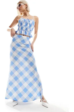 Emory Park Slip midi skirt in white plaid - part of a set