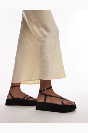 Topshop Julia premium leather minimal strappy sandals in