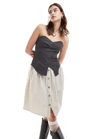 Reclaimed Bandeau hybrid tailored dress