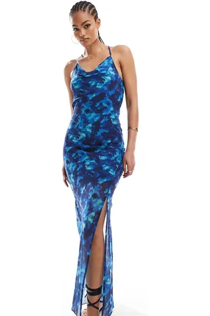 ONLY Strappy maxi dress in watercolor print