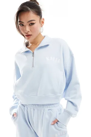 Kaiia Cropped half zip sweatshirt in baby - part of a set