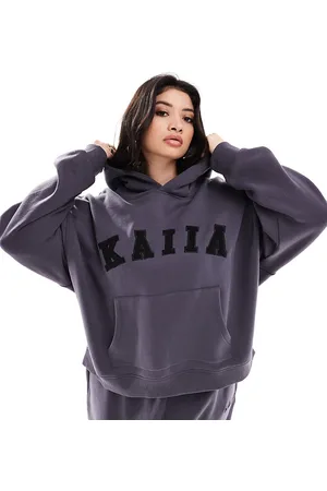 Kaiia Plus logo oversized hoodie in dark - part of a set
