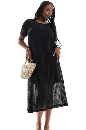 VILA Crochet t-shirt maxi dress in
