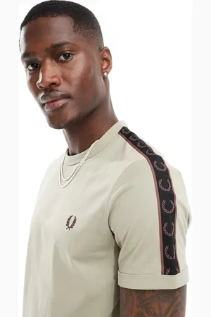 Fred Perry Contrast tape ringer t-shirt in beige